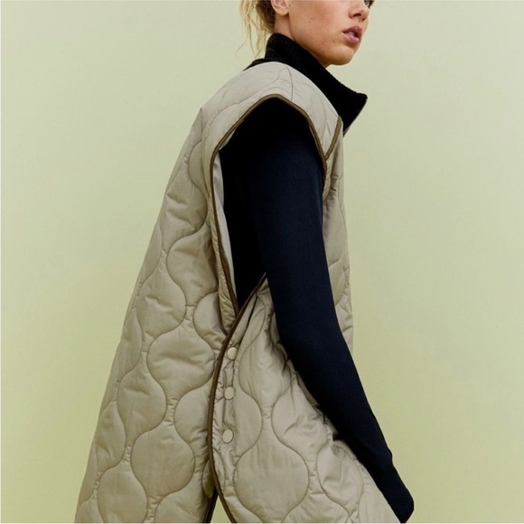 H&M water-repellent vest, khaki. One size - Picture 8 of 9